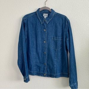 Chico's Design Denim Blue Jean Jacket Button Up Women's (Chico’s Size 3)  XL‎
